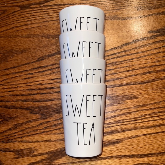 Rae Dunn Other - set of 4 black & white Rae Dunn melamine sweet tea cups